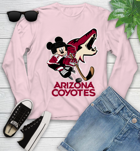 NHL Arizona Coyotes Mickey Mouse Disney Hockey T Shirt Youth Long Sleeve 10