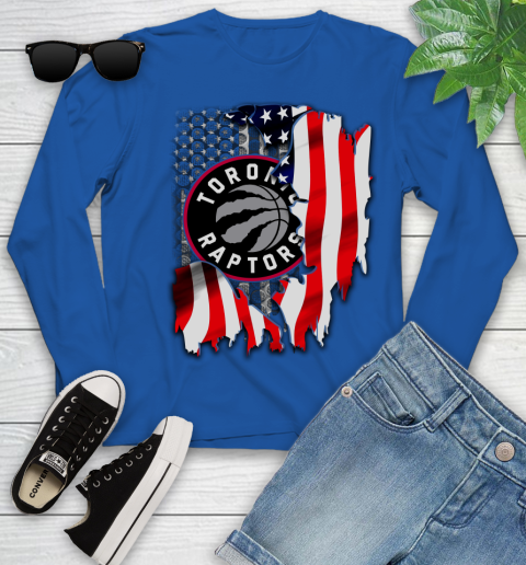 Toronto Raptors NBA Basketball American Flag Youth Long Sleeve 10