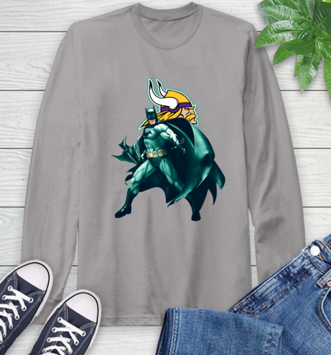 NFL Batman Football Sports Minnesota Vikings Long Sleeve T-Shirt 6
