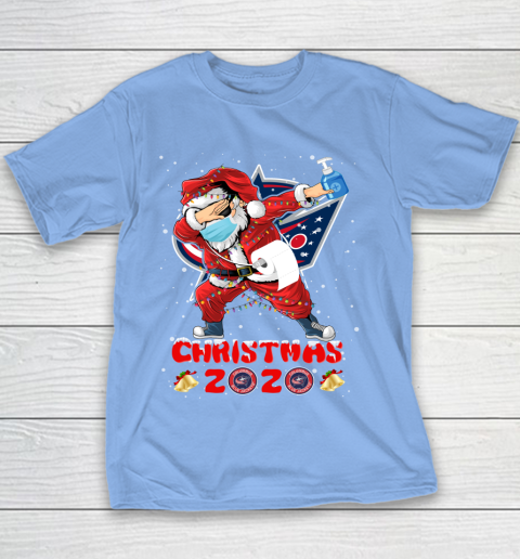 Columbus Blue Jackets Funny Santa Claus Dabbing Christmas 2020 NHL Youth T-Shirt 8