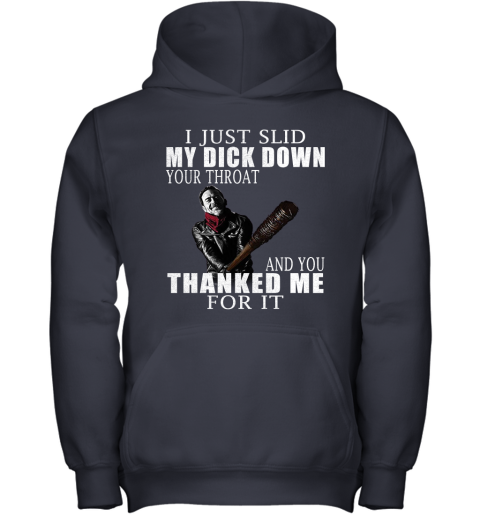 nve6 i just slid my dick down your throat the walking dead shirts youth hoodie 43 front navy