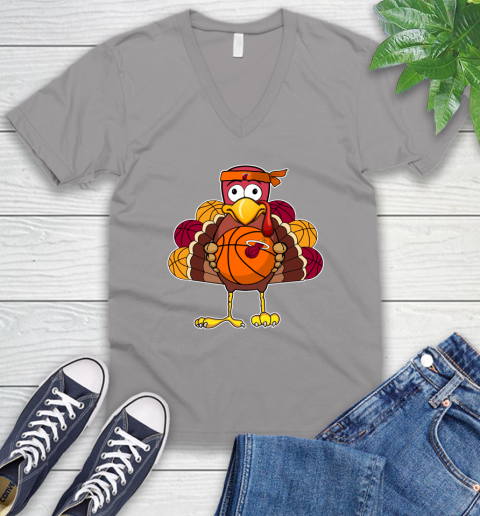 Miami Heat Turkey thanksgiving day V-Neck T-Shirt 4