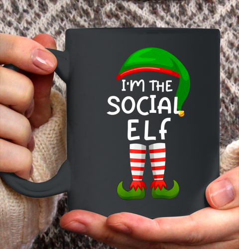 I m The Social Elf Funny Elf Family Matching Christmas Ceramic Mug 11oz