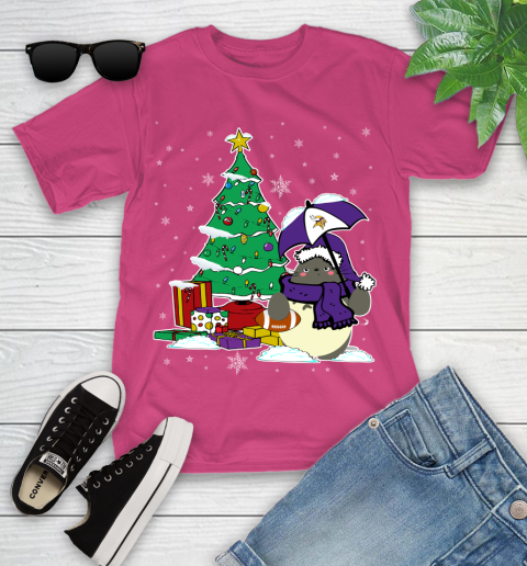 Minnesota Vikings NFL Football Cute Tonari No Totoro Christmas Sports Youth T-Shirt 11