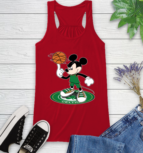 NBA Basketball Boston Celtics Cheerful Mickey Disney Shirt Racerback Tank 6