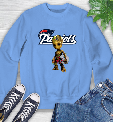 New England Patriots NFL Football Groot Marvel Guardians Of The Galaxy Sweatshirt 11