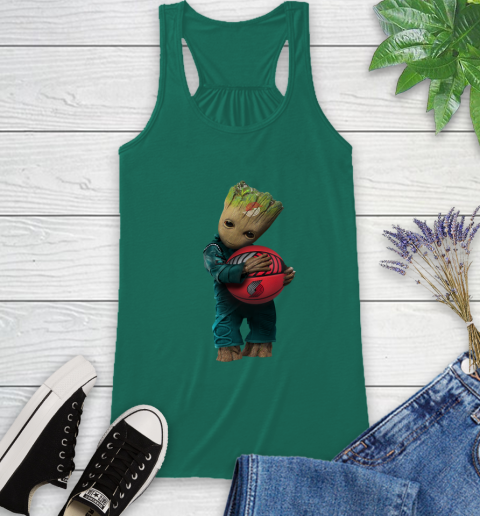 NBA Groot Guardians Of The Galaxy Basketball Sports Portland Trail Blazers Racerback Tank 7