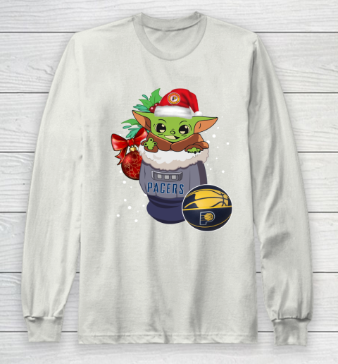 Indiana Pacers Christmas Baby Yoda Star Wars Funny Happy NBA Long Sleeve T-Shirt 12