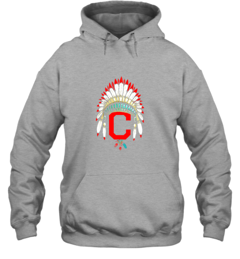 94kz new cleveland hometown indian tribe vintage for baseball hoodie 23 front sport grey