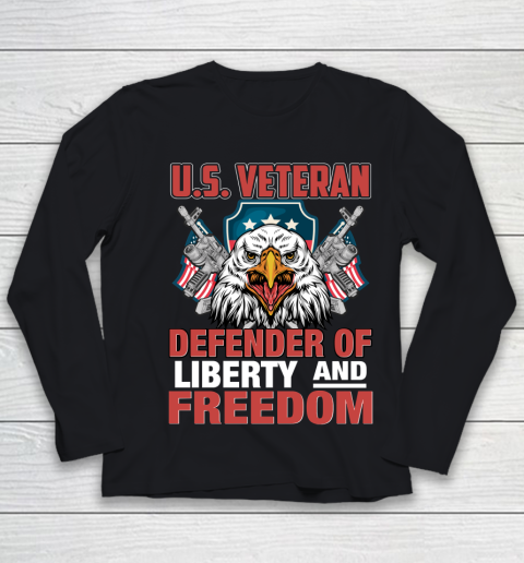Veteran Shirt U.S. Veteran Defender Of Liberty And Freedom Independence Day Youth Long Sleeve