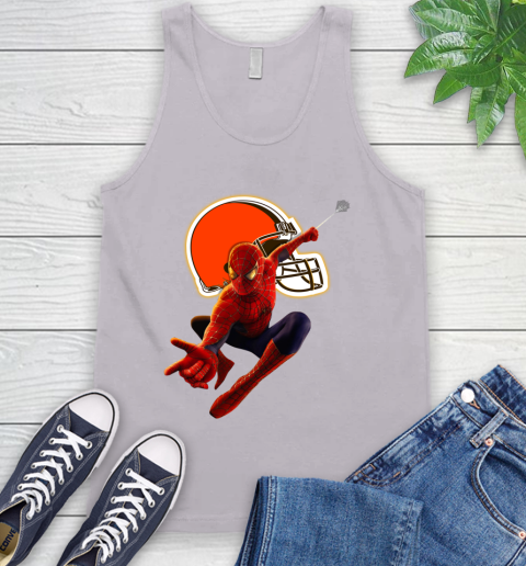 NFL Spider Man Avengers Endgame Football Cleveland Browns Tank Top 4