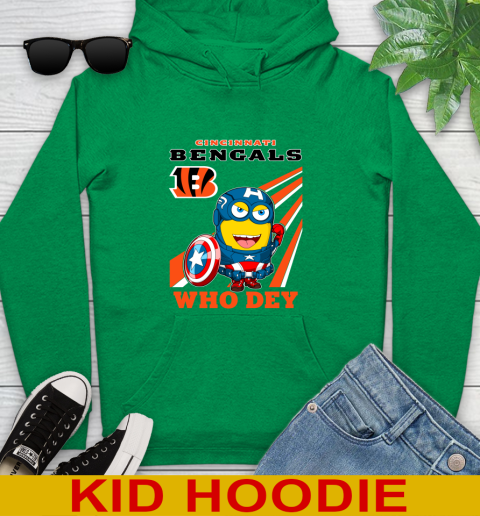 NFL Football Cincinnati Bengals Captain America Marvel Avengers Minion Shirt Youth Hoodie 8