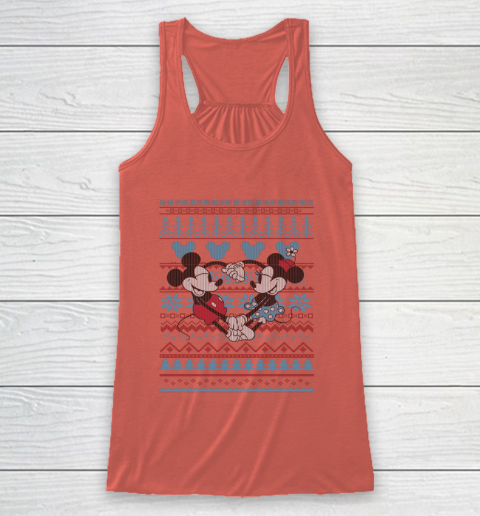 Disney Mickey And Minnie Mouse Christmas Ugly Sweater Style Racerback Tank 3
