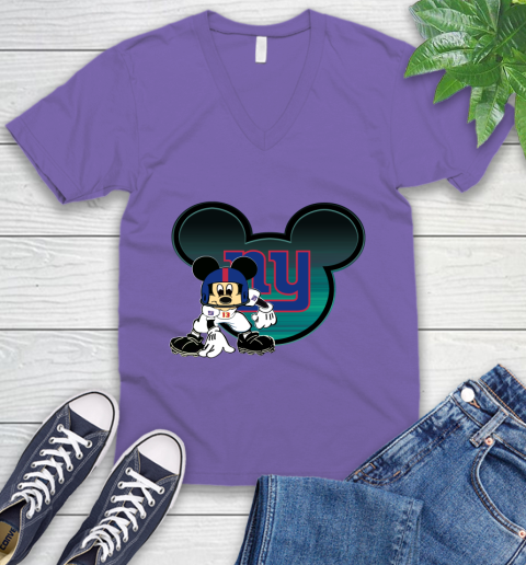 NFL New York Giants Mickey Mouse Disney Football T Shirt V-Neck T-Shirt 10