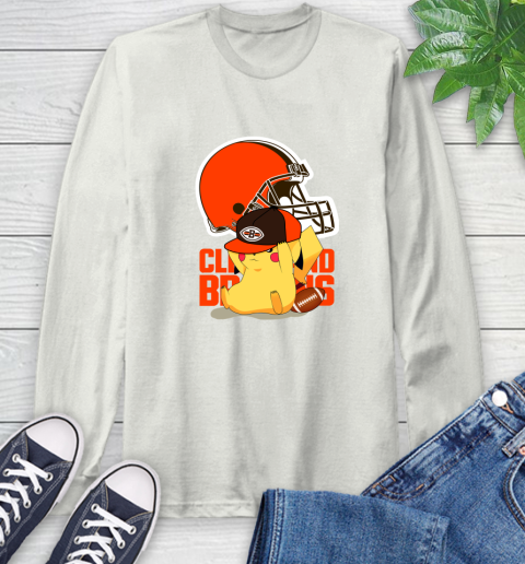 NFL Pikachu Football Sports Cleveland Browns Long Sleeve T-Shirt 12