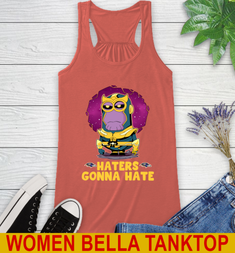 NFL Football NFL Football Baltimore Ravens Haters Gonna Hate Thanos Minion Marvel Shirt Racerback Tank 4