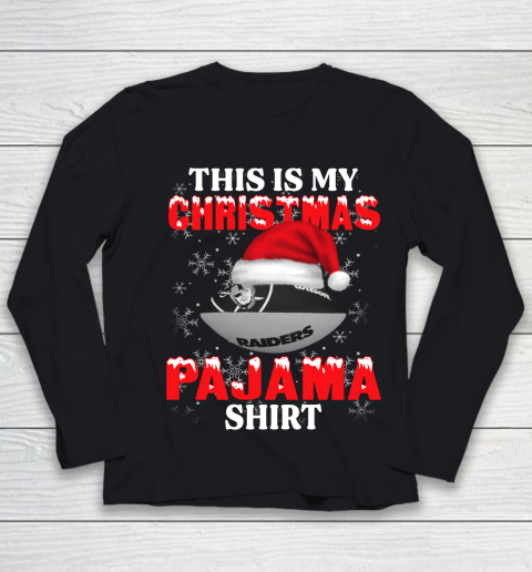 Oakland Raiders This Is My Christmas Pajama Shirt NFL Youth Long Sleeve