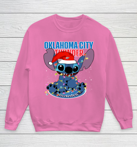 Oklahoma City Thunder NBA noel stitch Basketball Christmas Youth Sweatshirt 3