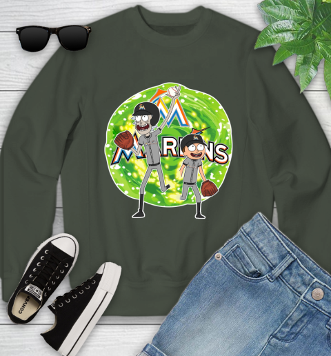 MLB Miami Marlins Rick And Morty Baseball Sports Youth Sweatshirt 10