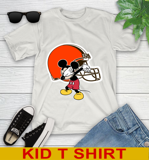 Cleveland Browns NFL Football Dabbing Mickey Disney Sports Youth T-Shirt 12
