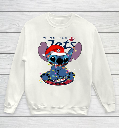Winnipeg Jets NHL Hockey noel stitch Christmas Youth Sweatshirt