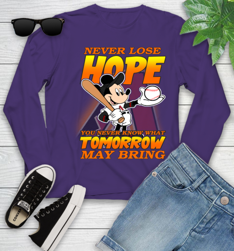 Arizona Diamondbacks MLB Baseball Mickey Disney Never Lose Hope Youth Long Sleeve 4