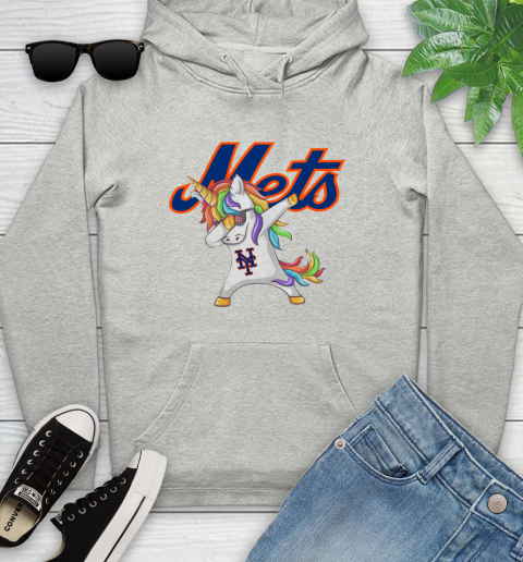 New York Mets MLB Baseball Funny Unicorn Dabbing Sports Youth Hoodie
