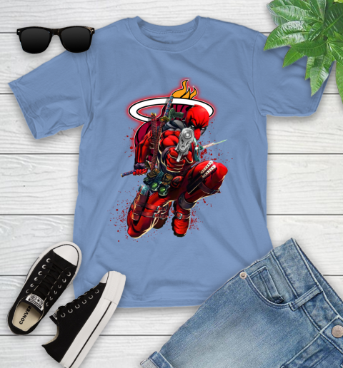 NBA Deadpool Marvel Comics Sports Basketball Miami Heat Youth T-Shirt 11