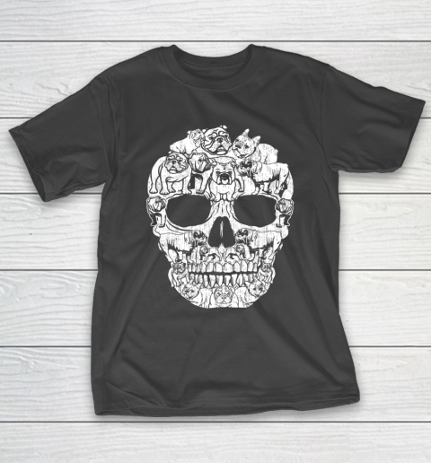 English Bulldog Dog Skull Halloween Costumes Gift T Shirt.R8SETVUZC8 T-Shirt