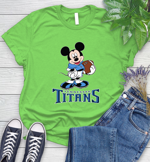 NFL Football Tennessee Titans Cheerful Mickey Mouse Shirt Women's T-Shirt 10