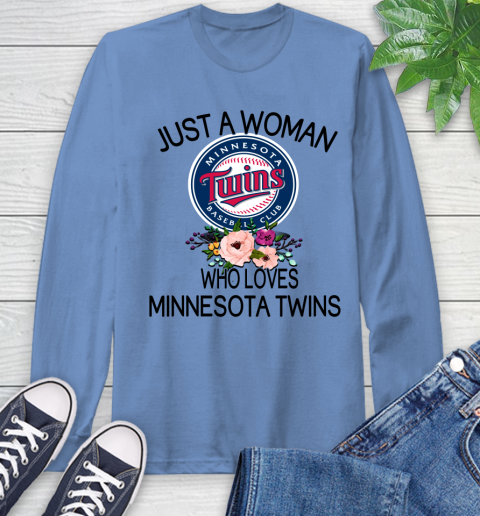 MLB Just A Woman Who Loves Minnesota Twins Baseball Sports Long Sleeve T-Shirt 10