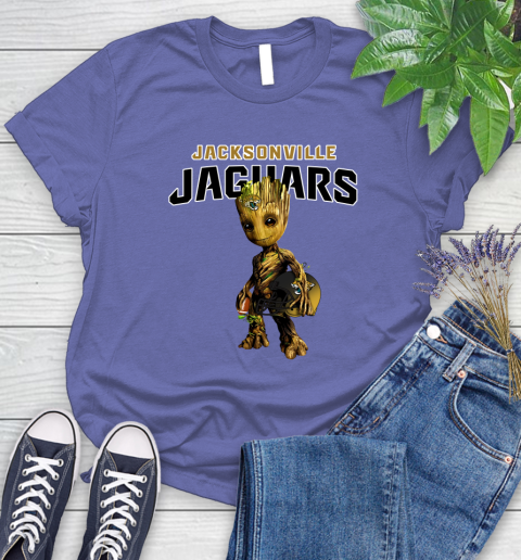 Jacksonville Jaguars NFL Football Groot Marvel Guardians Of The Galaxy Women's T-Shirt 11