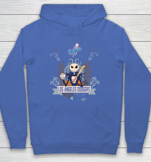 MLB Los Angeles Dodgers Baseball Jack Skellington Halloween Hoodie 6