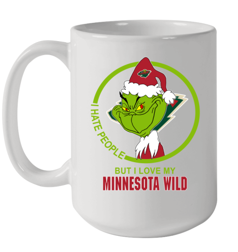 Minnesota Wild NHL Christmas Grinch I Hate People But I Love My Favorite Hockey Team Ceramic Mug 15oz