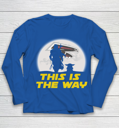 Atlanta Falcons NFL Football Star Wars Yoda And Mandalorian This Is The Way Youth Long Sleeve 7