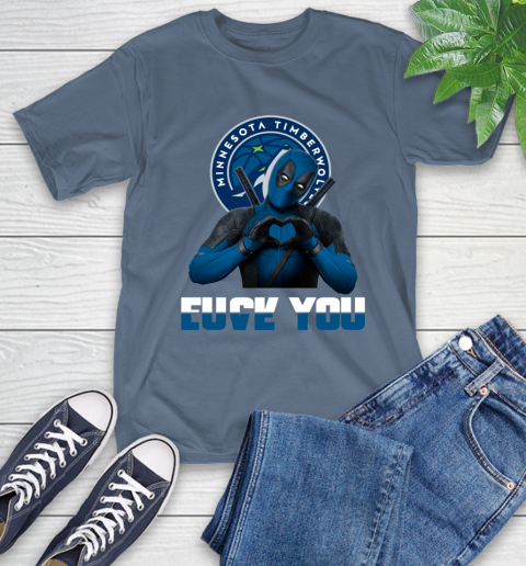 NBA Minnesota Timberwolves Deadpool Love You Fuck You Basketball Sports T-Shirt 8