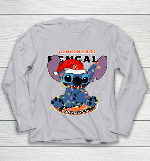 Cincinnati Bengals NFL Football noel stitch Christmas Youth Long Sleeve 3