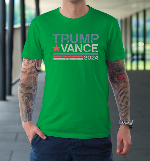 Trump Vance 2024 Retro Stripe Trump JD Vance T-Shirt 5