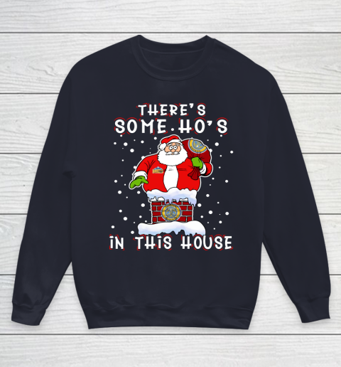 Denver Nuggets Christmas There Is Some Hos In This House Santa Stuck In The Chimney NBA Youth Sweatshirt 2