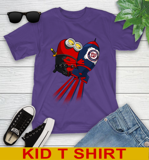 MLB Baseball Washington Nationals Deadpool Minion Marvel Shirt Youth T-Shirt 3