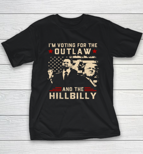 Trump 2024 Flag Outlaw Hillbilly J D.Vance 2024 Donald Trump Youth T-Shirt