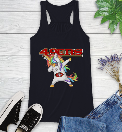San Francisco 49ers NFL Football Funny Unicorn Dabbing Sports Racerback Tank 10