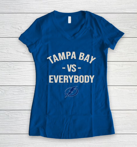 Tampa Bay Lightning Vs Everybody Women's V-Neck T-Shirt 7