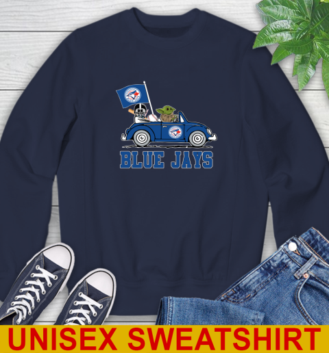 MLB Baseball Toronto Blue Jays Darth Vader Baby Yoda Driving Star Wars Shirt Sweatshirt 3