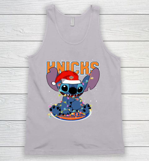 New York Knicks NBA noel stitch Basketball Christmas Tank Top 2