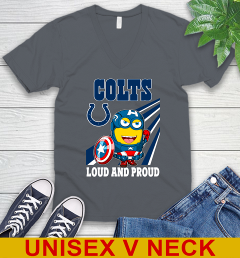 NFL Football Indianapolis Colts Captain America Marvel Avengers Minion Shirt V-Neck T-Shirt 4
