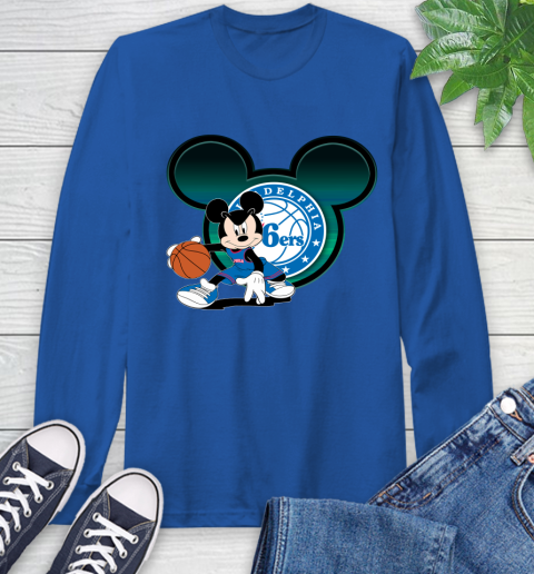 NBA Philadelphia 76ers Mickey Mouse Disney Basketball Long Sleeve T-Shirt 9
