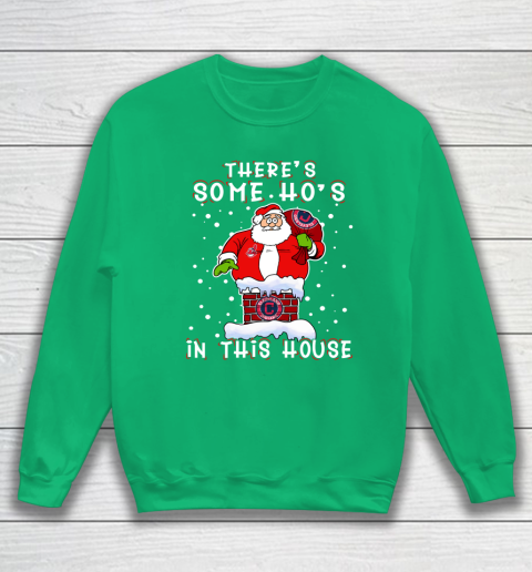 Cleveland Indians Christmas There Is Some Hos In This House Santa Stuck In The Chimney MLB Sweatshirt 5