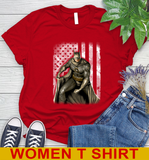 New Orleans Saints NFL Football Batman DC American Flag Shirt Women's T-Shirt 11
