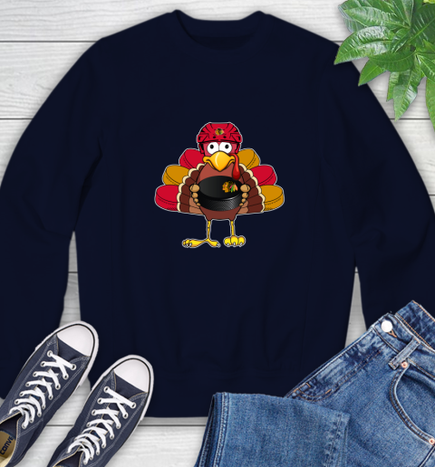 Chicago Blackhawks Turkey Thanksgiving Day Sweatshirt 3